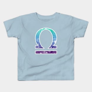 Libra Zodiac Symbol in Magical Mermaid Colors Kids T-Shirt